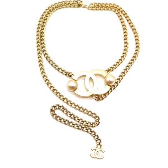 Chanel Gold and Pearl Large Double Chain Two Way Belt & Necklace - Picture 4 of 10